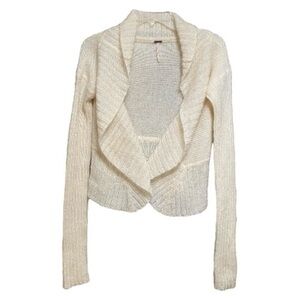 Free People Cream Open-Front Women's Sweater M